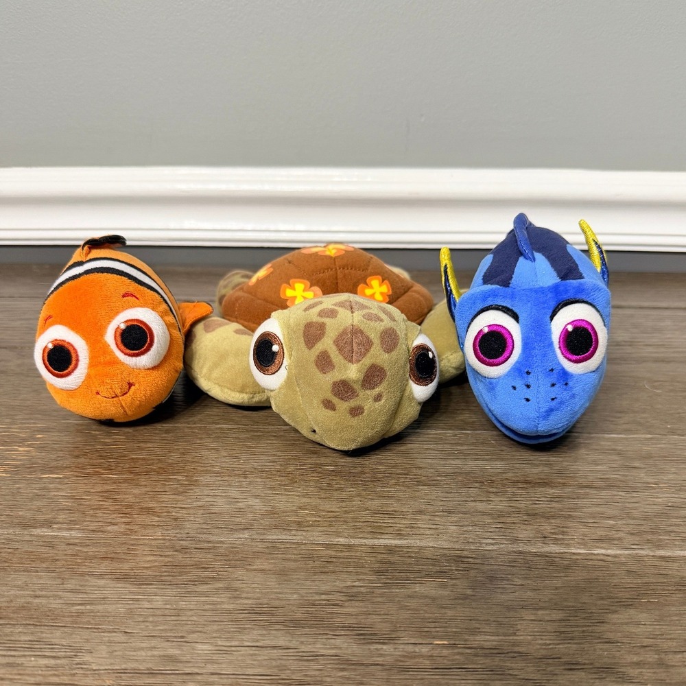 Ty Sparkle Disney Nemo Dory Squirt Stuffed Plush Lot of 3
